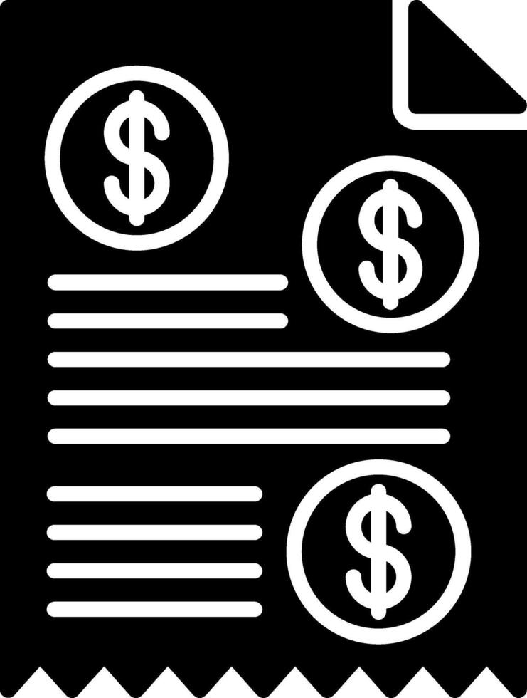 Invoice Glyph Icon vector