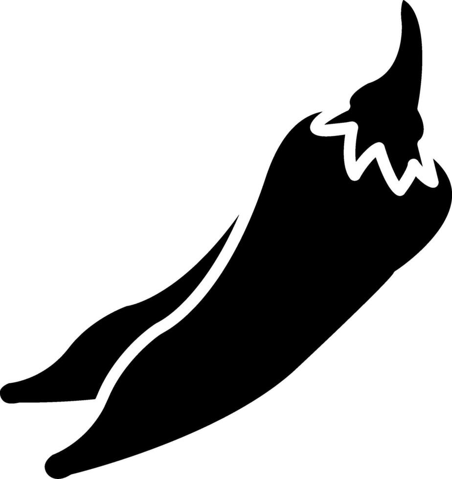 Green Chili Pepper Glyph Icon vector