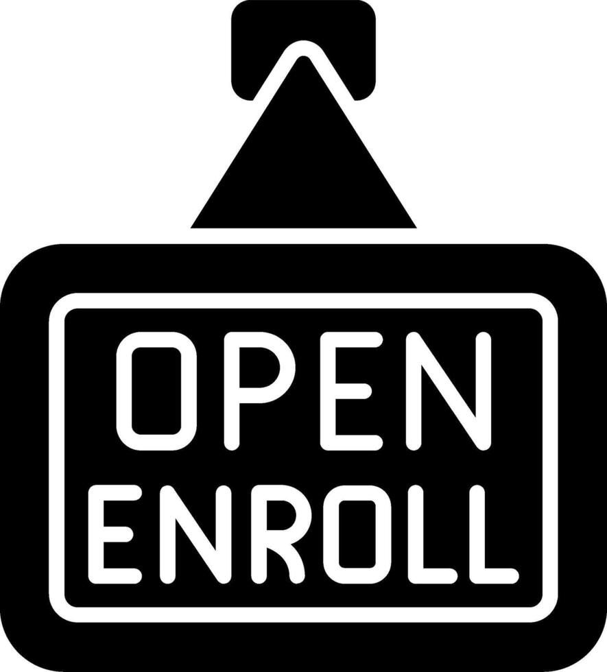 Open Enrollment Glyph Icon vector