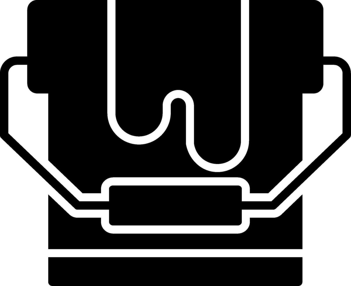 Paint Bucket Glyph Icon vector