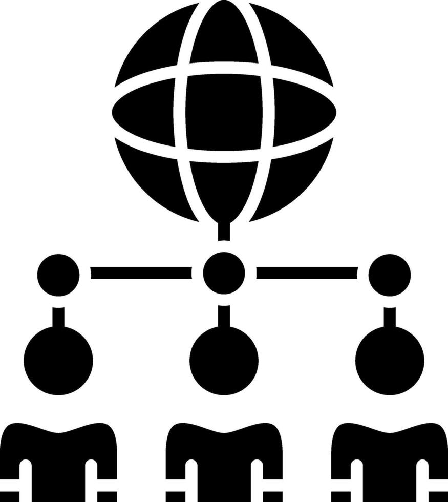 People Network Glyph Icon vector