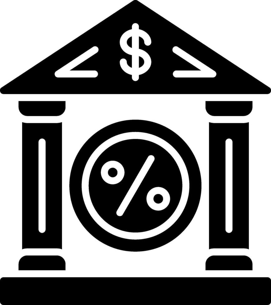 Bank Rate Glyph Icon vector