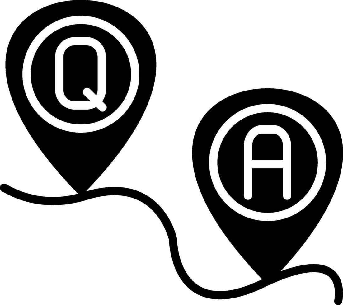 Route Glyph Icon vector