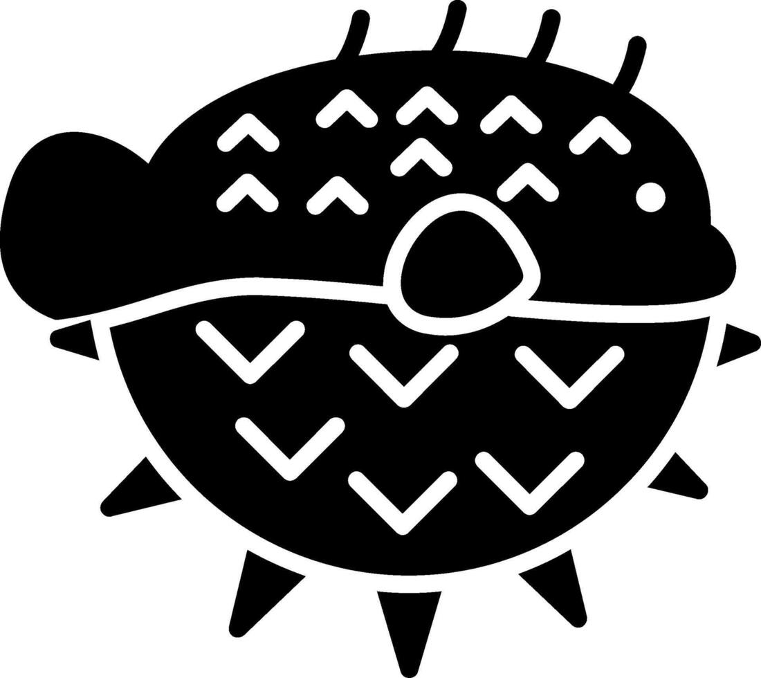 Puffer Fish Glyph Icon vector