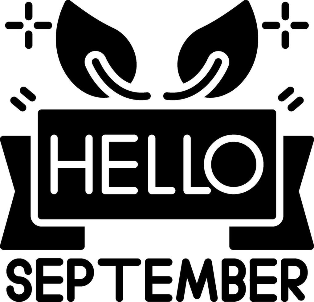 September Glyph Icon vector