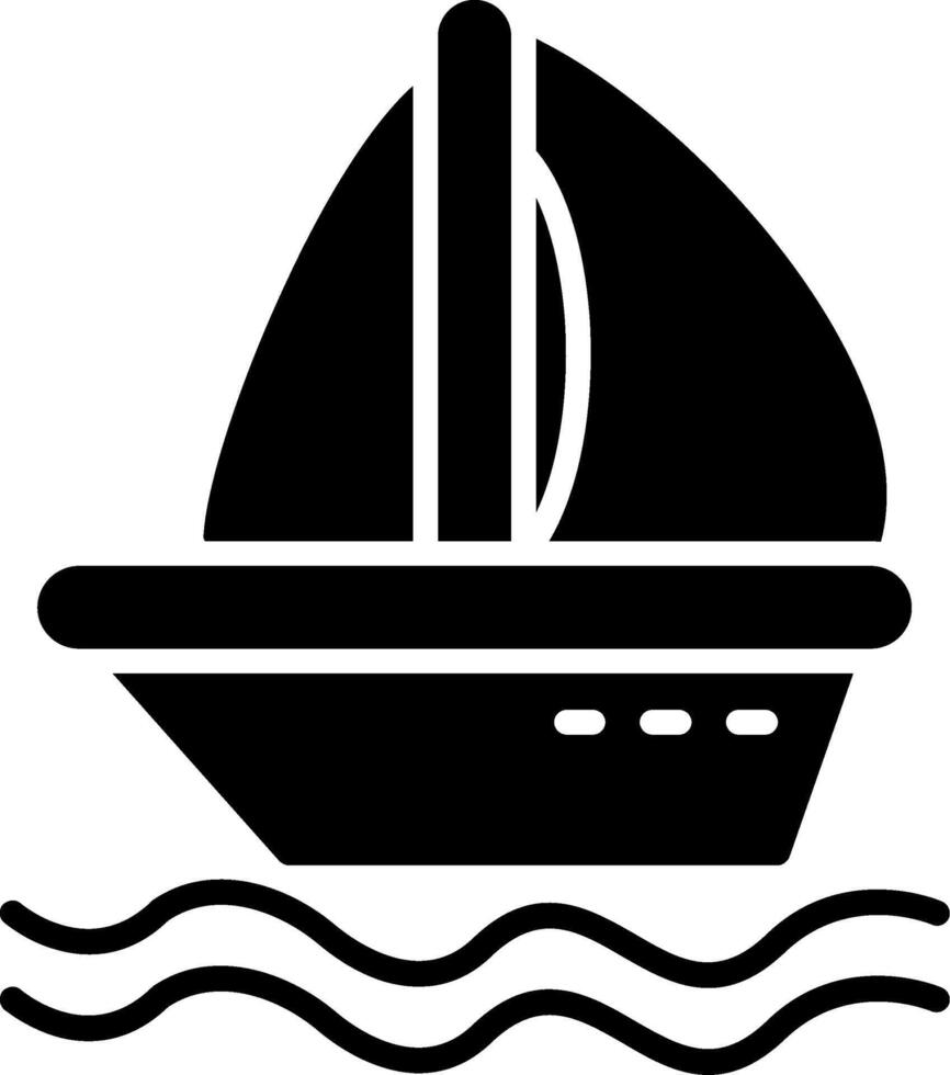 Sailboat Glyph Icon vector