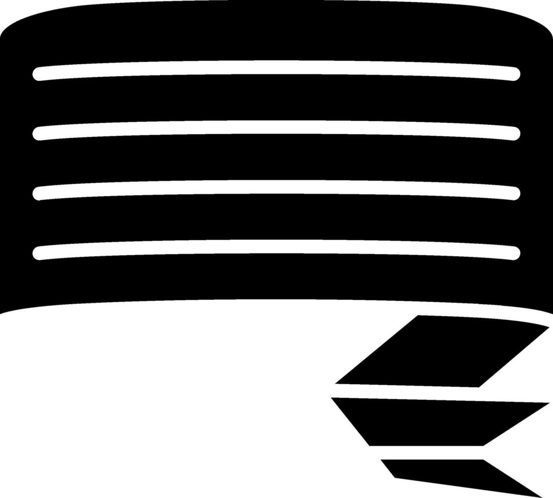 Folded Ribbon Glyph Icon vector