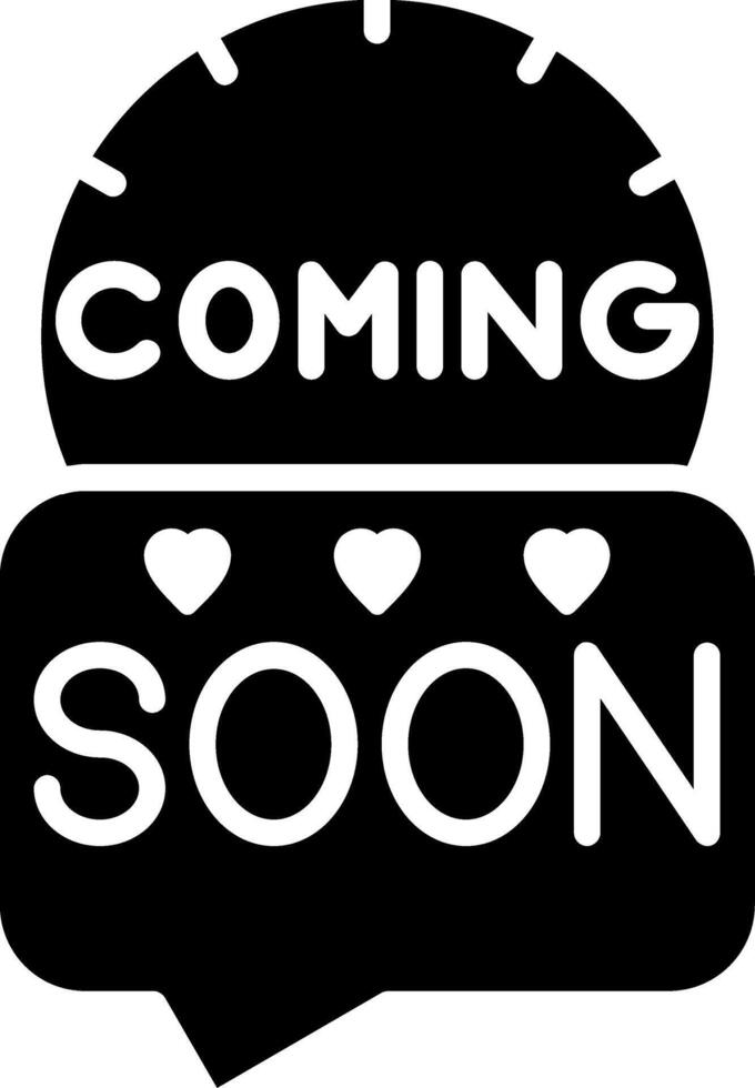 Coming Soon Glyph Icon vector
