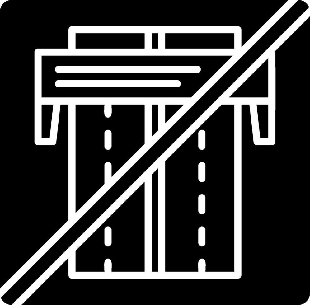 Motorway End Glyph Icon vector