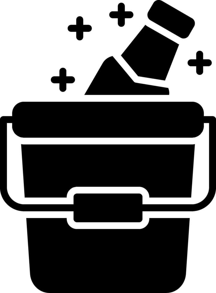 Ice Bucket Glyph Icon vector