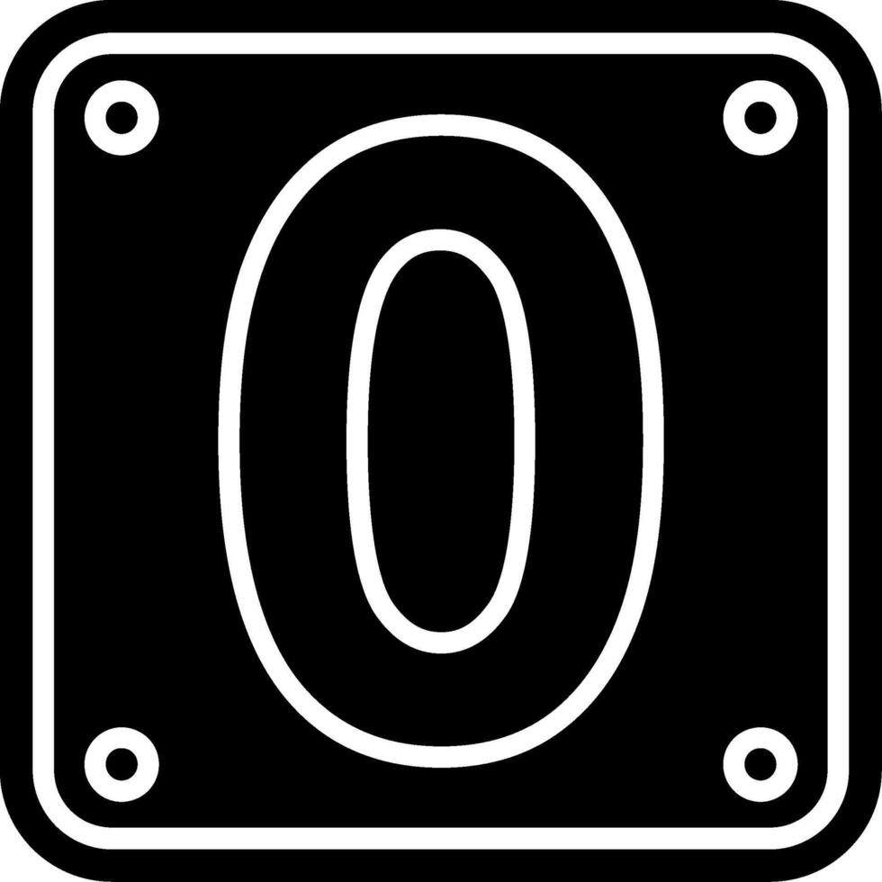 Number Zero Glyph Icon vector