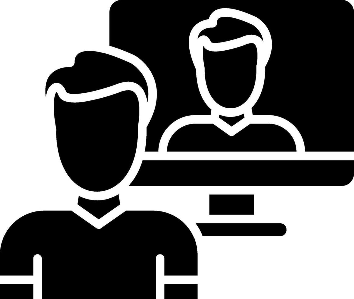 Online Meeting Glyph Icon vector