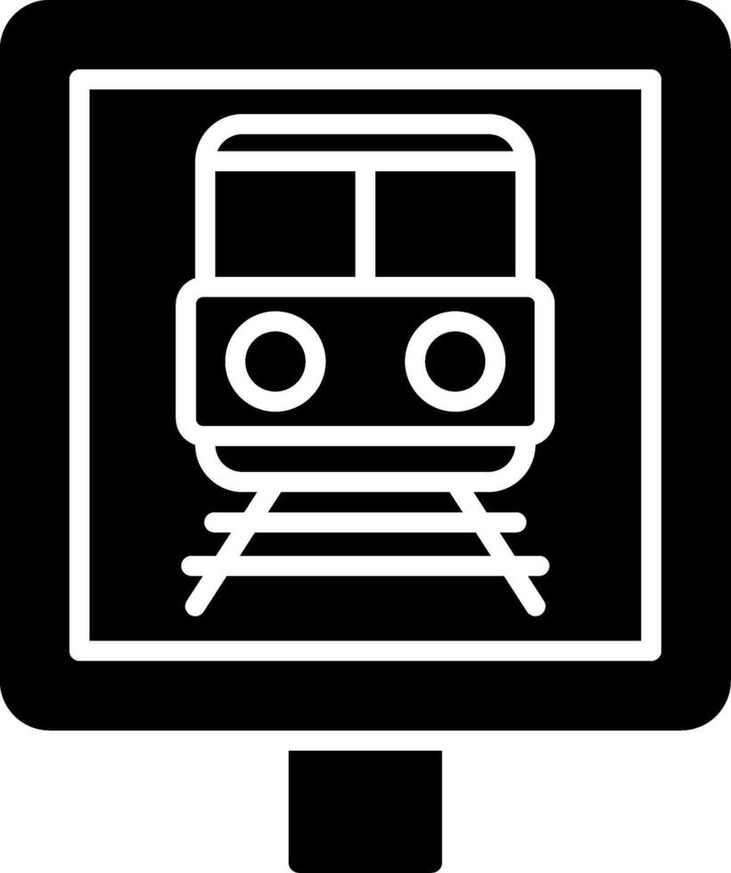 Train Station Glyph Icon vector