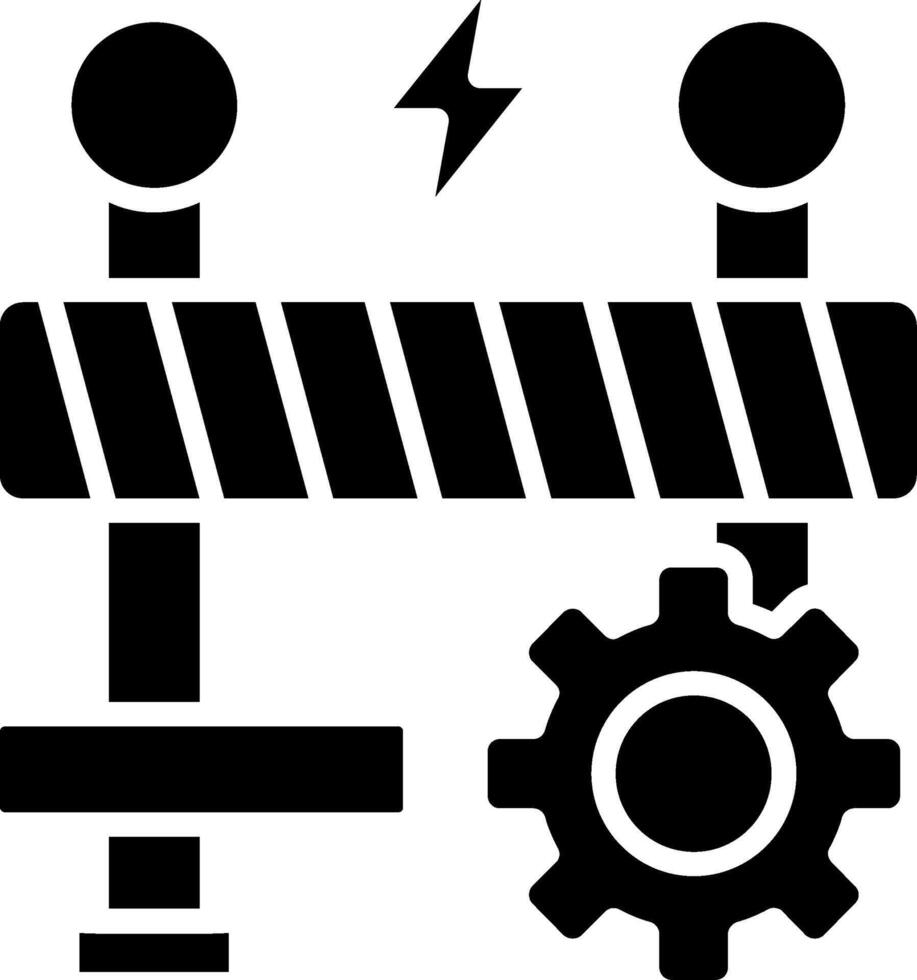 Traffic Barrier Glyph Icon vector