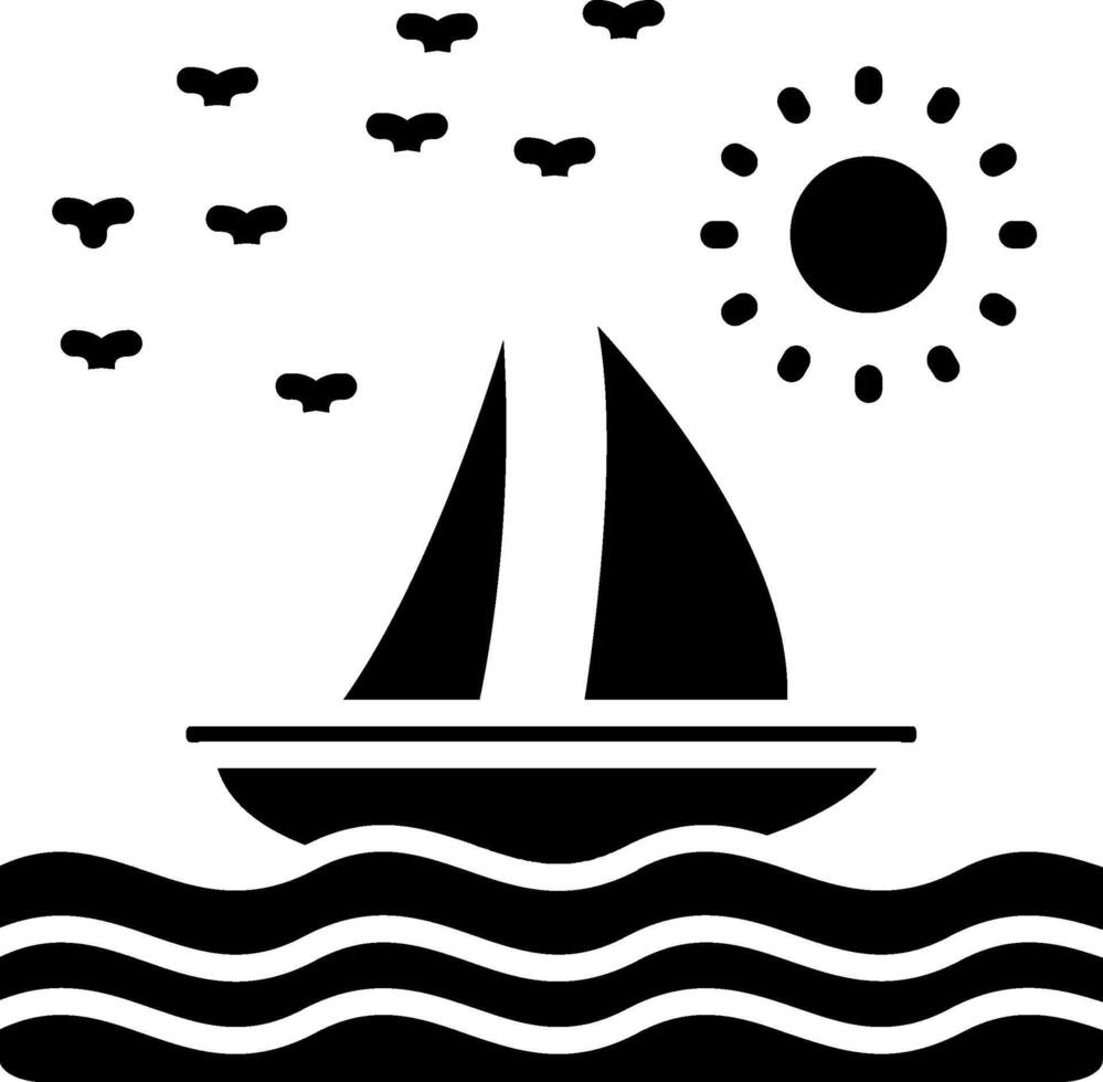 Boat Glyph Icon vector