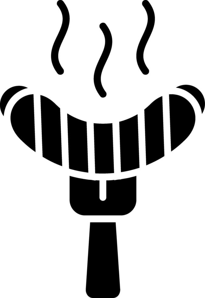 Grilled Sausage Glyph Icon vector