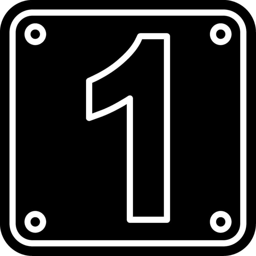 Number 1 Glyph Icon vector