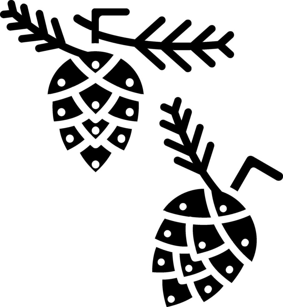 Pine Cone Glyph Icon vector
