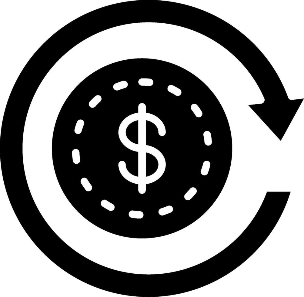 Money Back Guarantee Glyph Icon vector