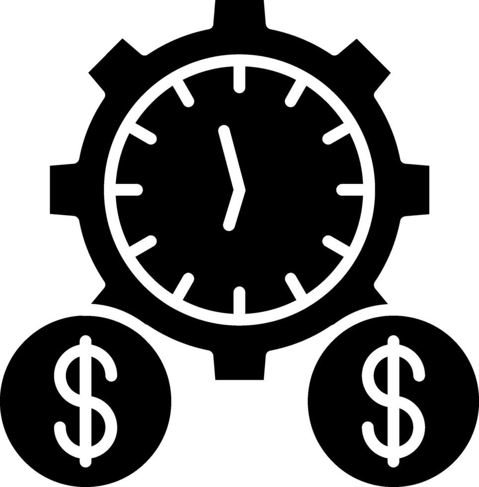 Time Is Money Glyph Icon vector