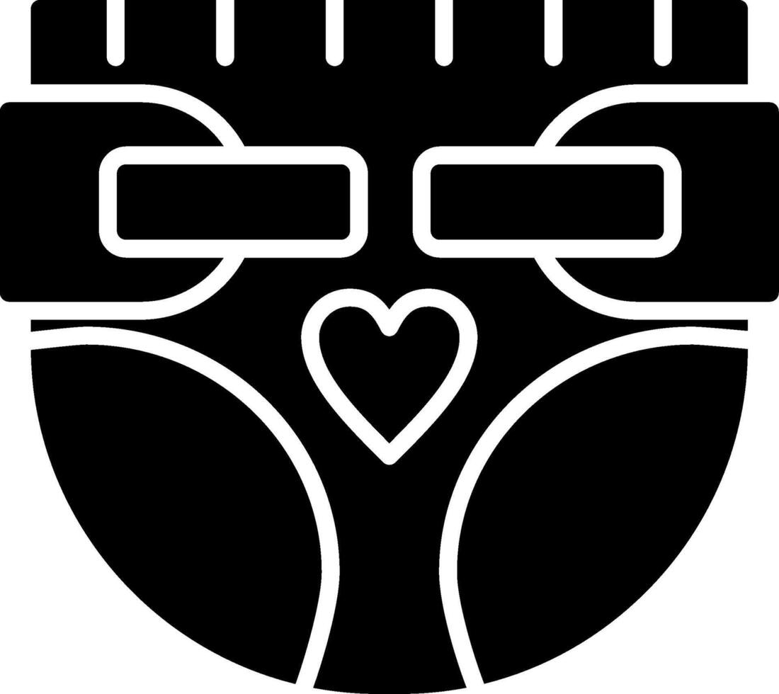 Baby Diaper Glyph Icon vector