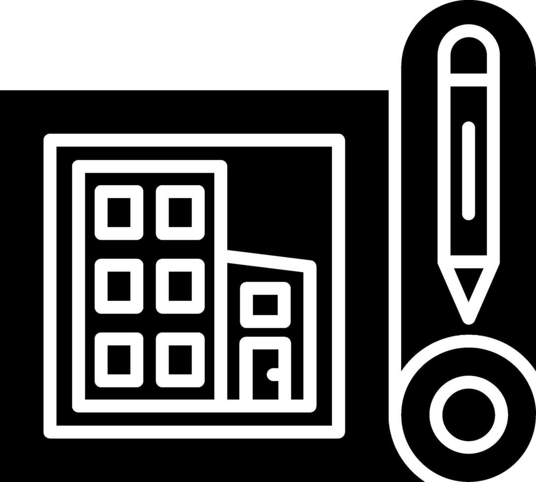 Blueprint Glyph Icon vector