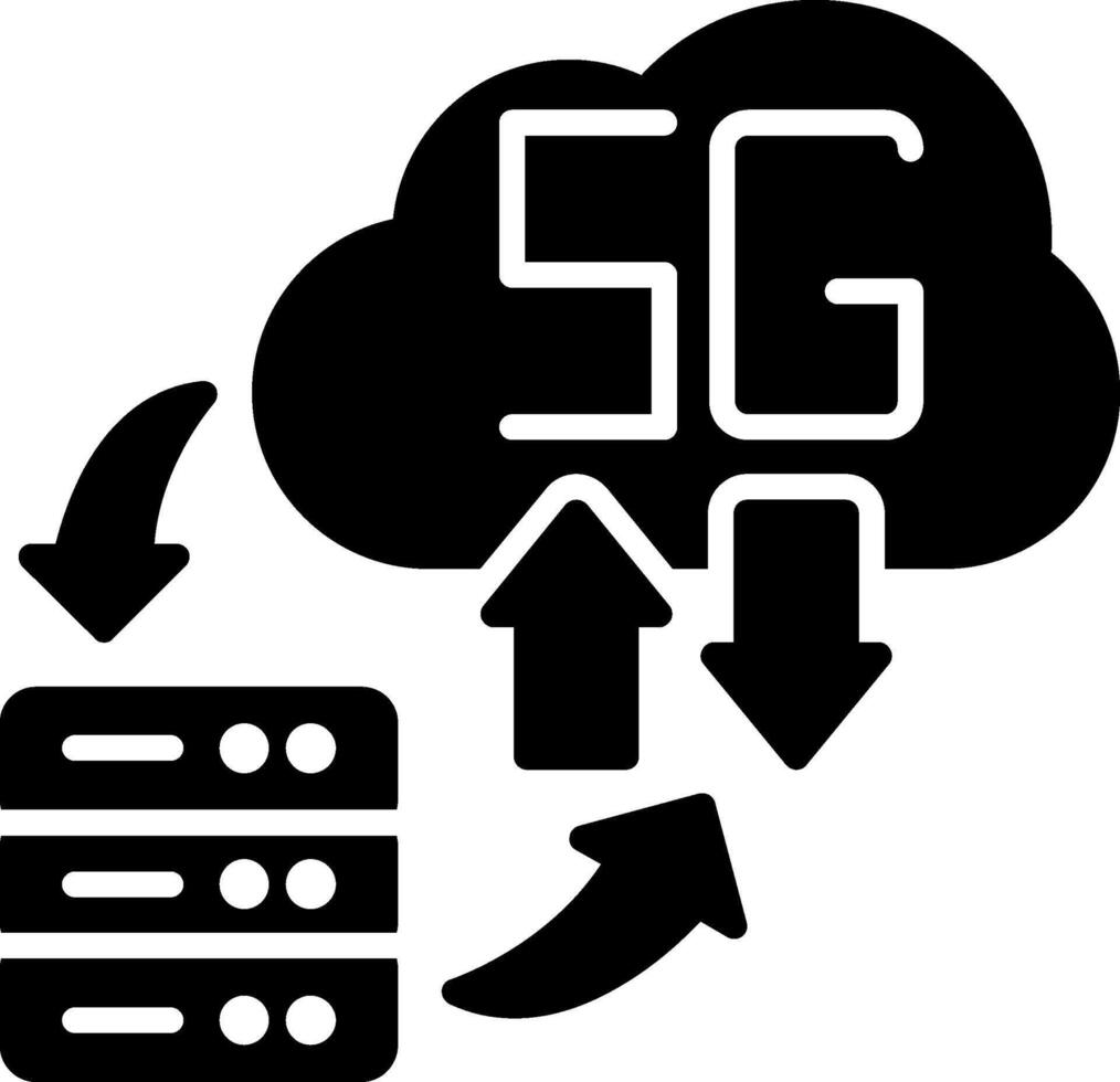 Cloud Server Glyph Icon vector