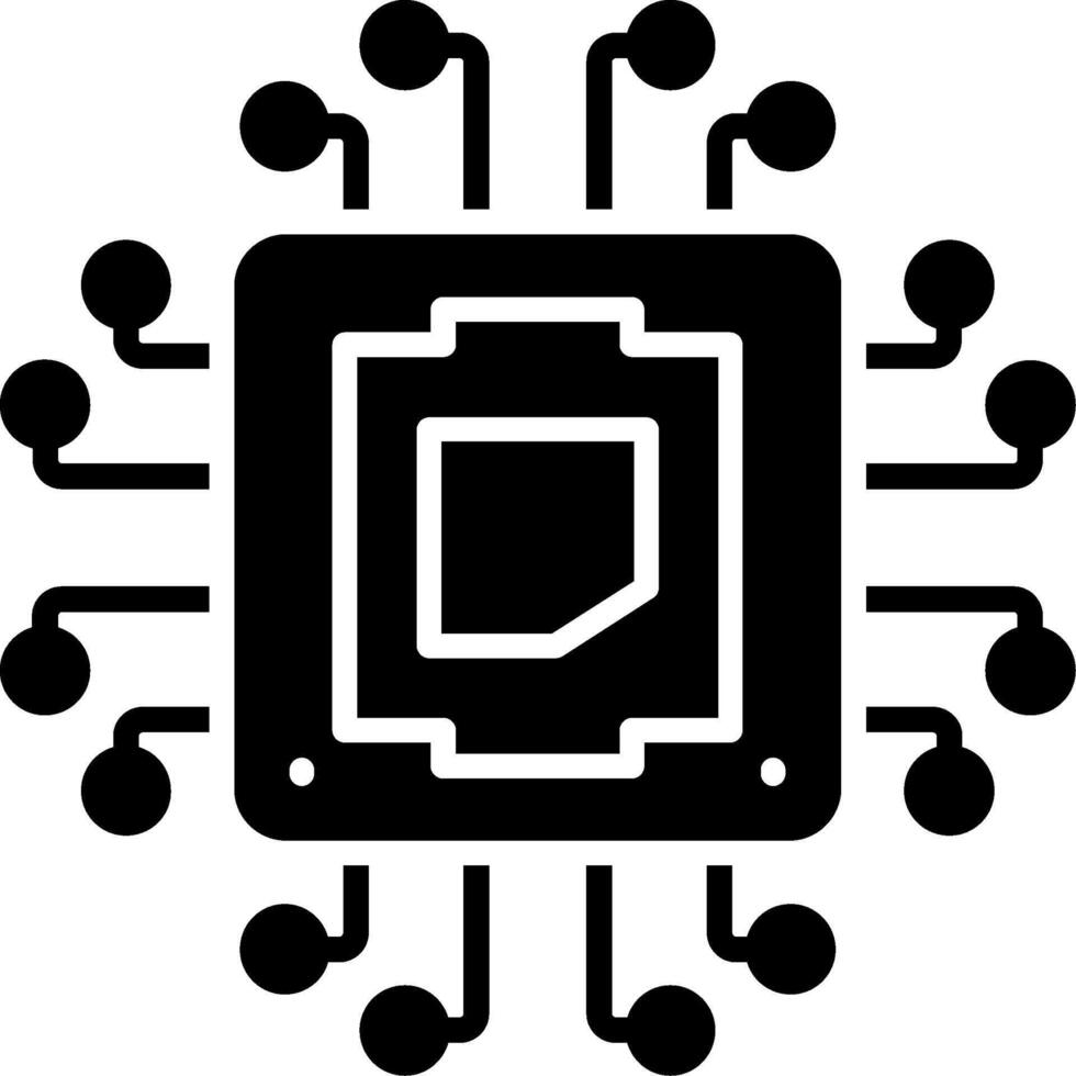 Cpu Glyph Icon vector