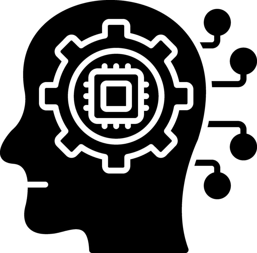 Cyborg Glyph Icon vector
