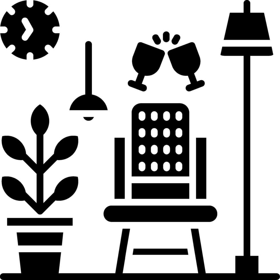 Dining Chair Glyph Icon vector