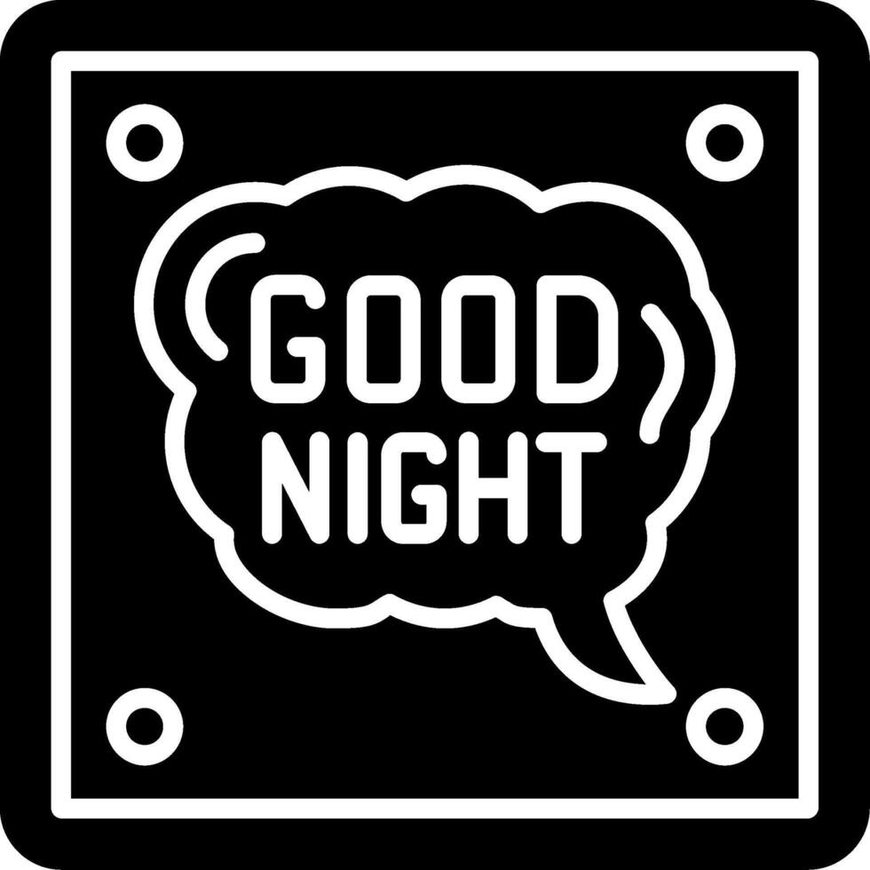 Good Night Glyph Icon vector