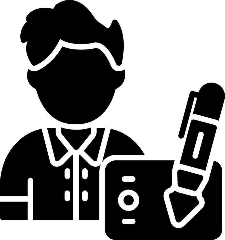 Graphic Designer Glyph Icon vector