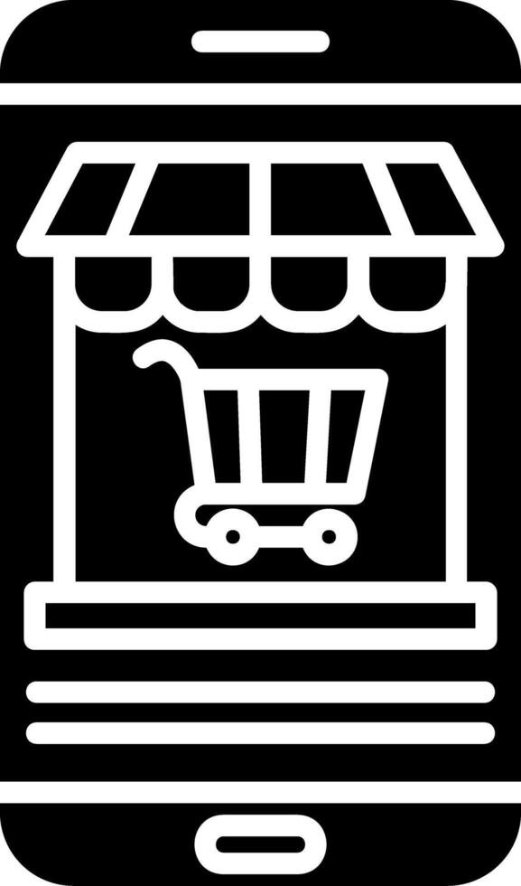 Online Shopping Glyph Icon vector