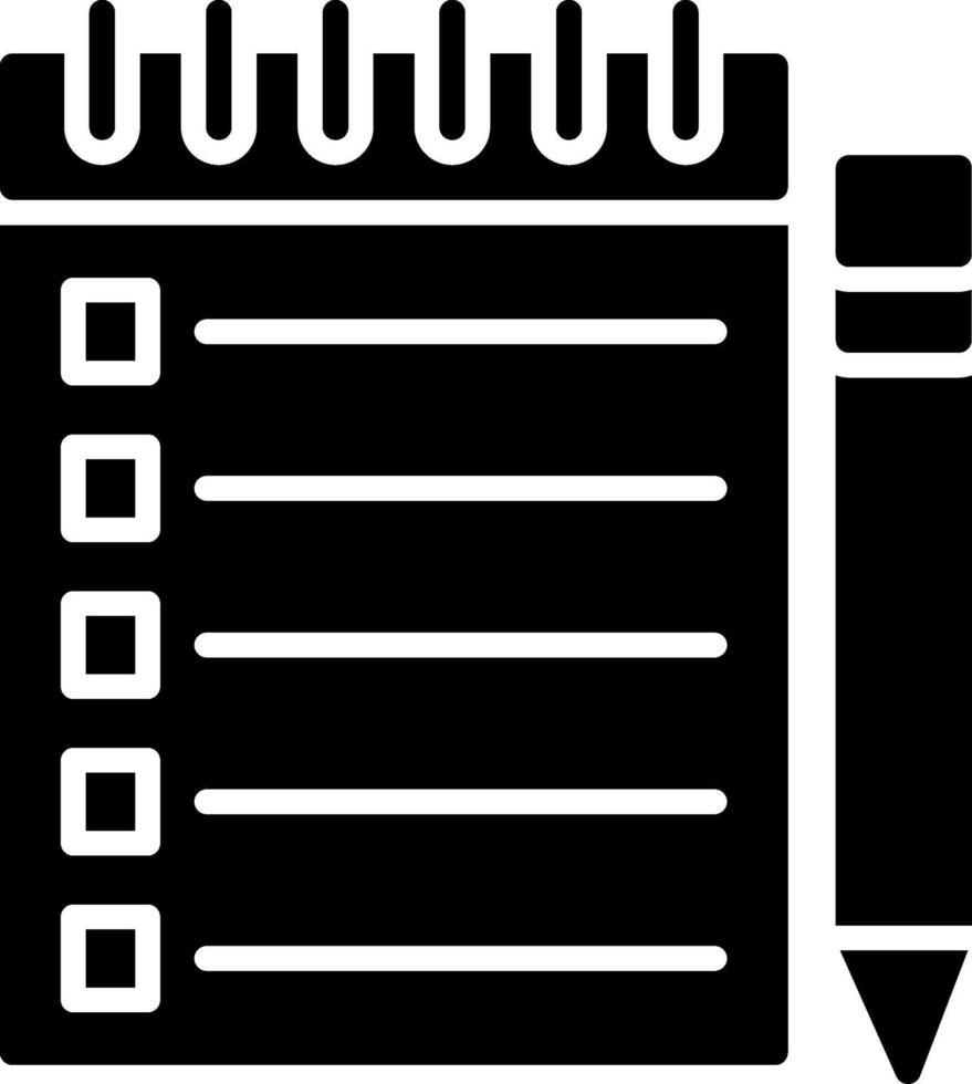 Notepad Glyph Icon vector