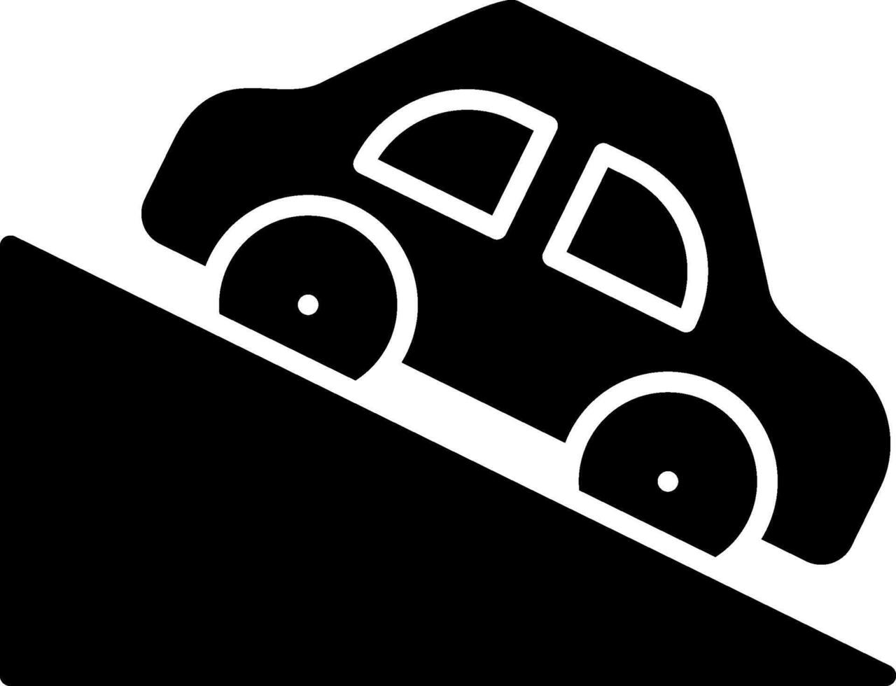 Steep Descent Glyph Icon vector