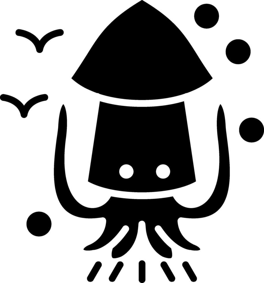 Squid Glyph Icon vector