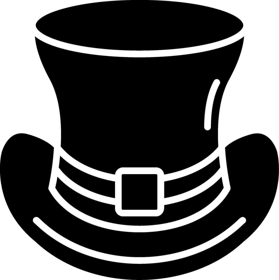 Top Hat Glyph Icon vector