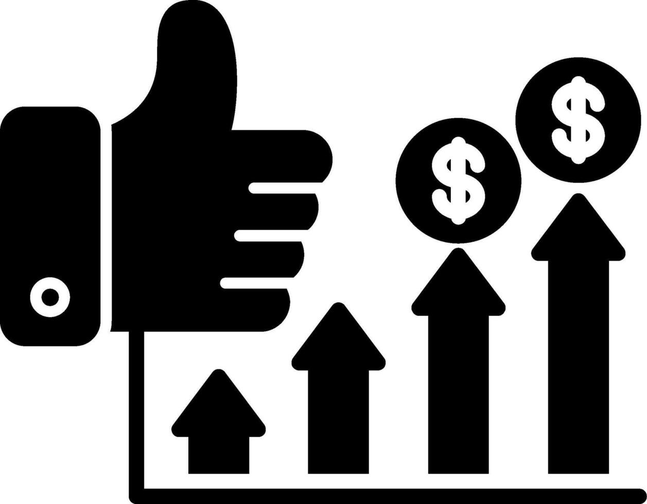 Thumb Up Glyph Icon vector
