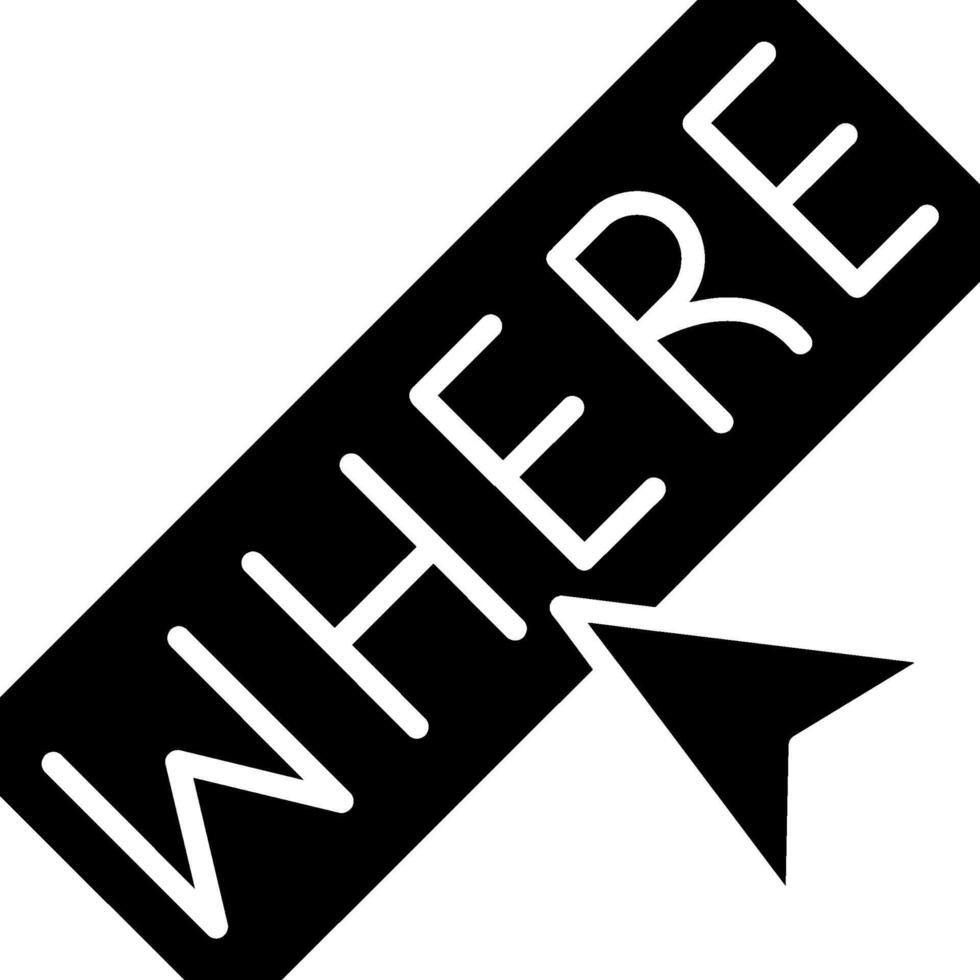 Where Glyph Icon vector