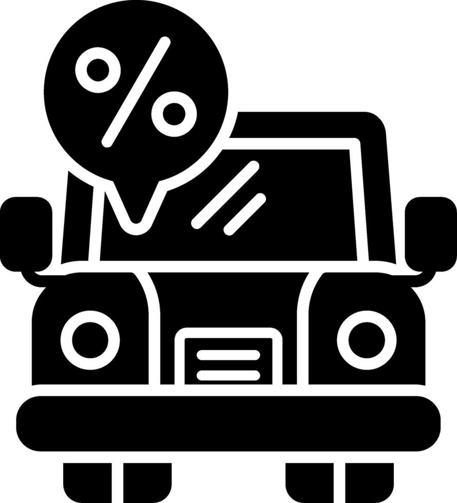 Car Discount Glyph Icon vector