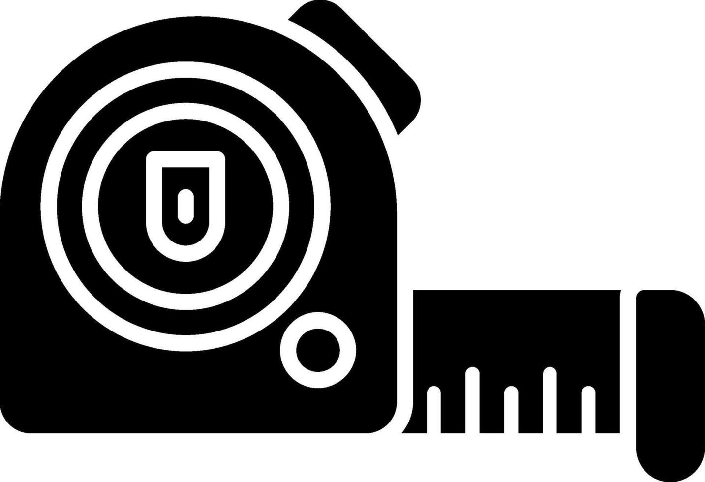 Measuring Tape Glyph Icon vector