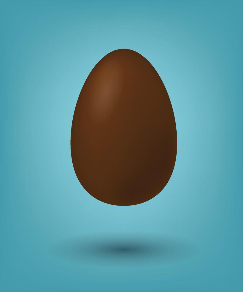 Easter traditional Chocolate egg illustration on blue background vector
