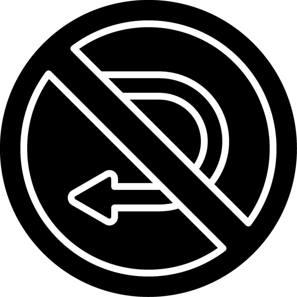 U Turn Glyph Icon vector