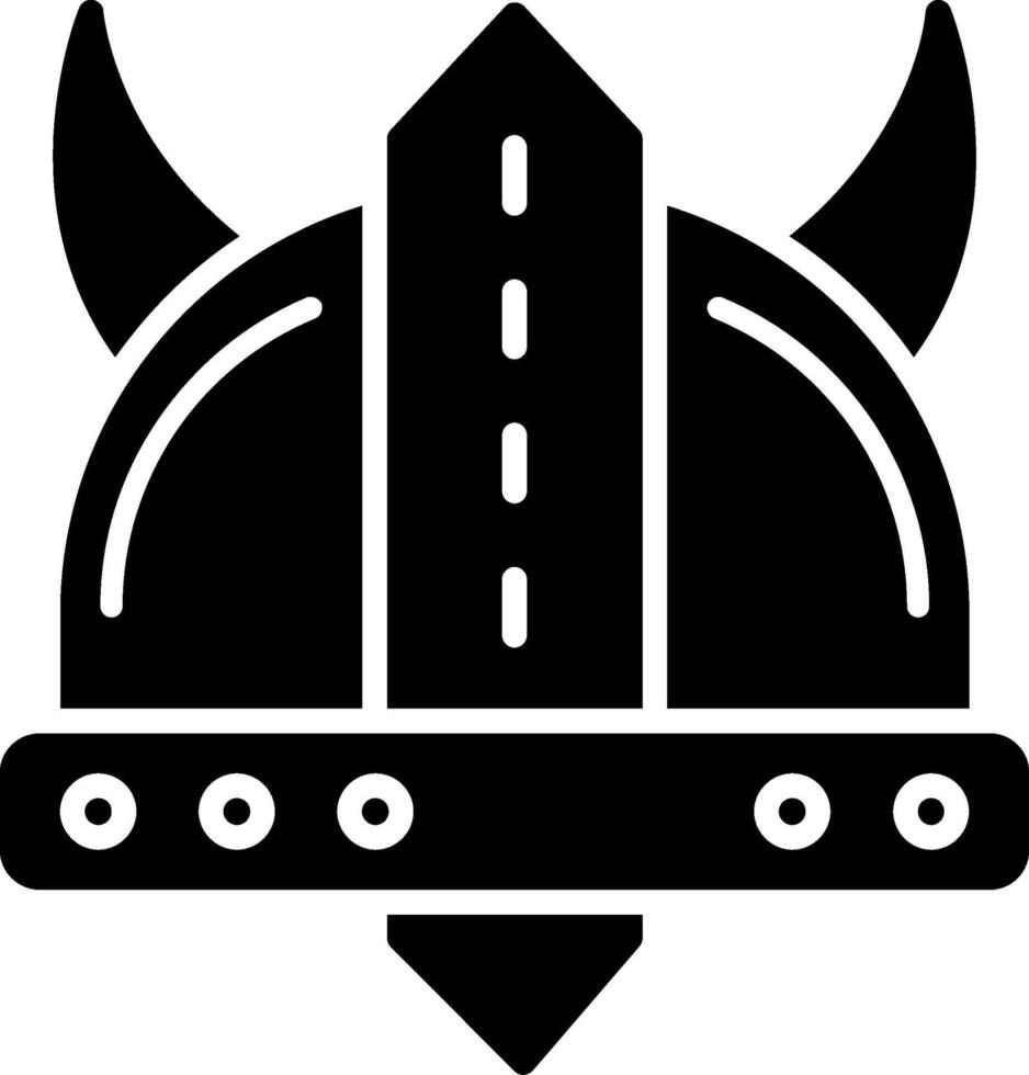 Viking Helmet Glyph Icon vector