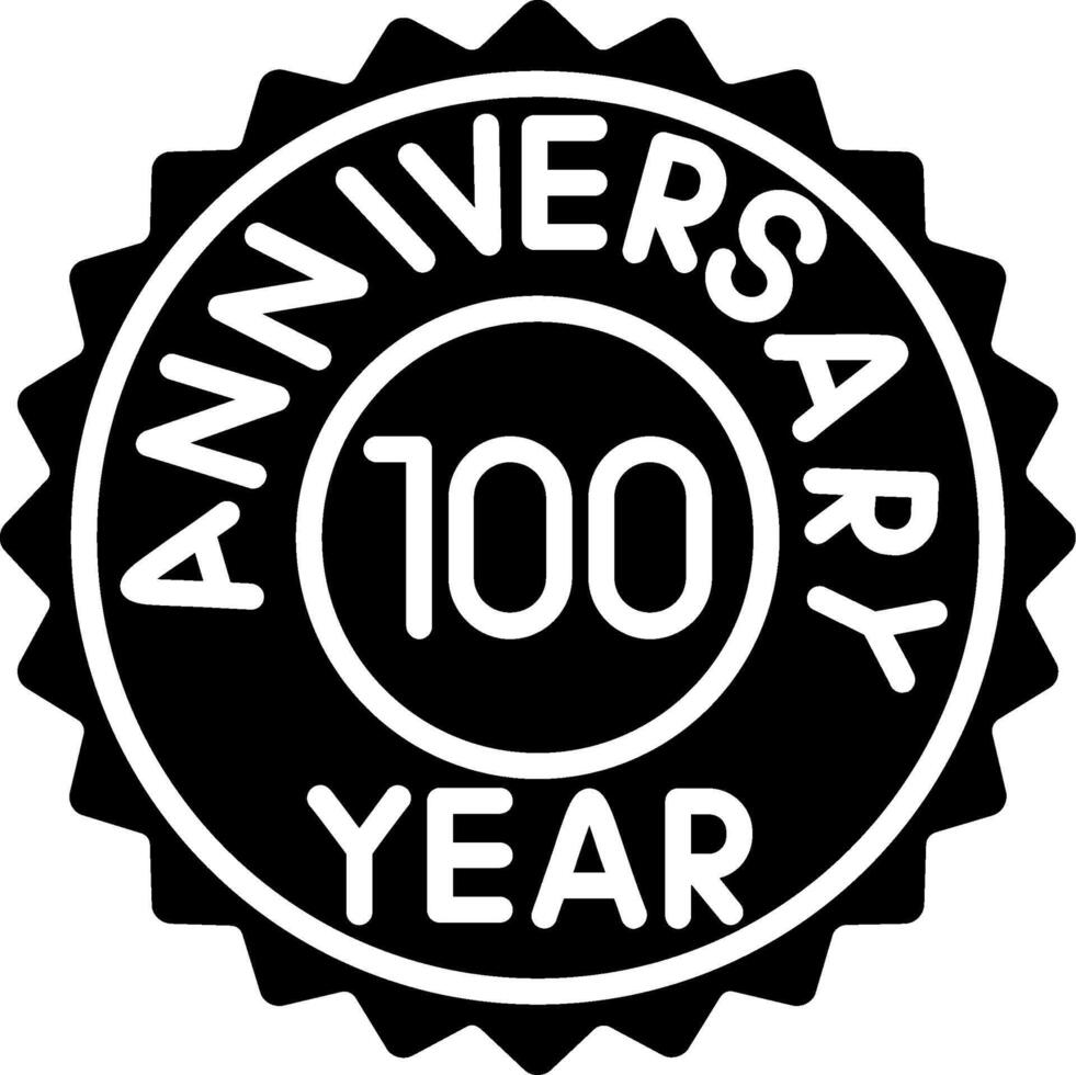 100 Anniversary Glyph Icon vector