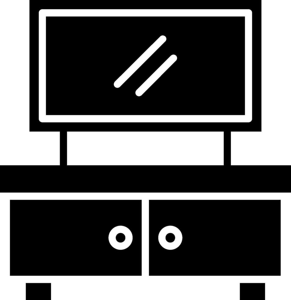 Tv Stand Glyph Icon vector