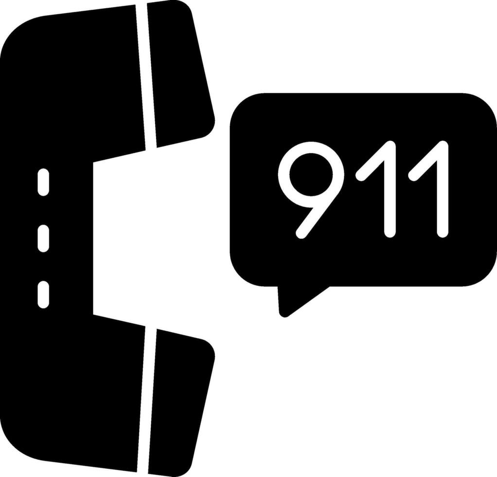 911 Call Glyph Icon vector