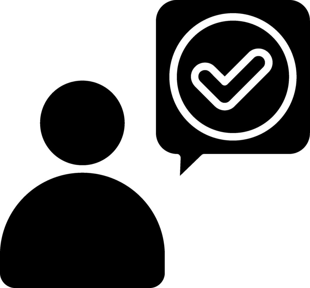 Approved Glyph Icon vector