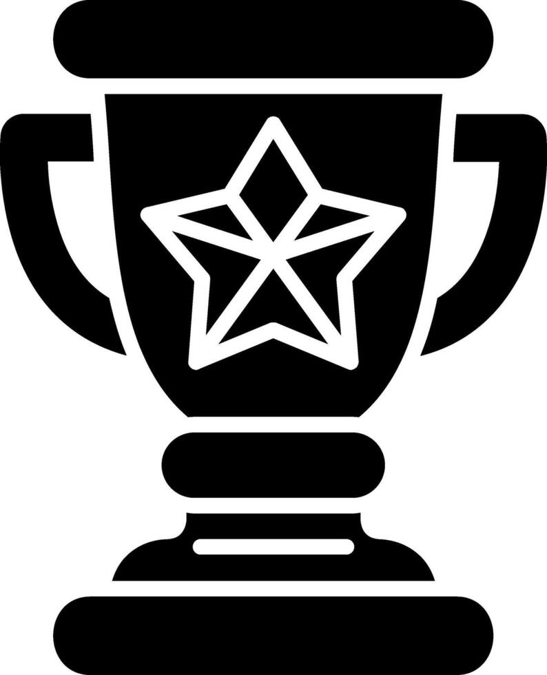 Trophy Star Glyph Icon vector