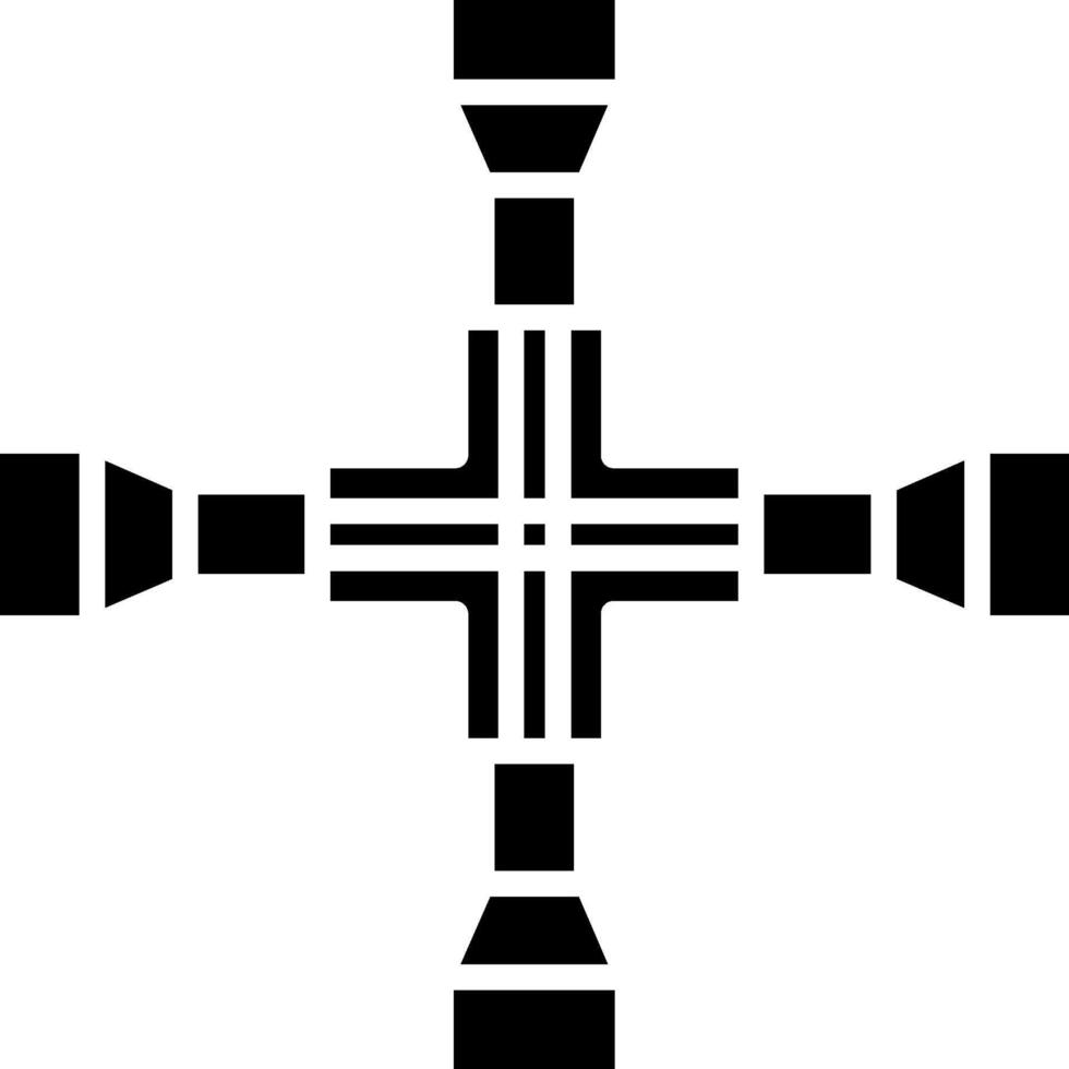 Cross Wrench Glyph Icon vector